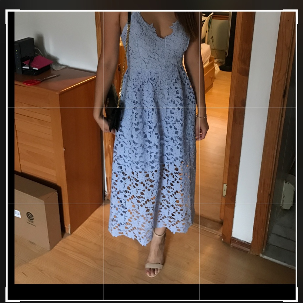 Astr lace midi dress